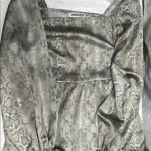 Square neck silk dress